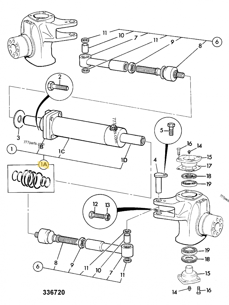 Kit joints verin direction compatible pour JCB 4