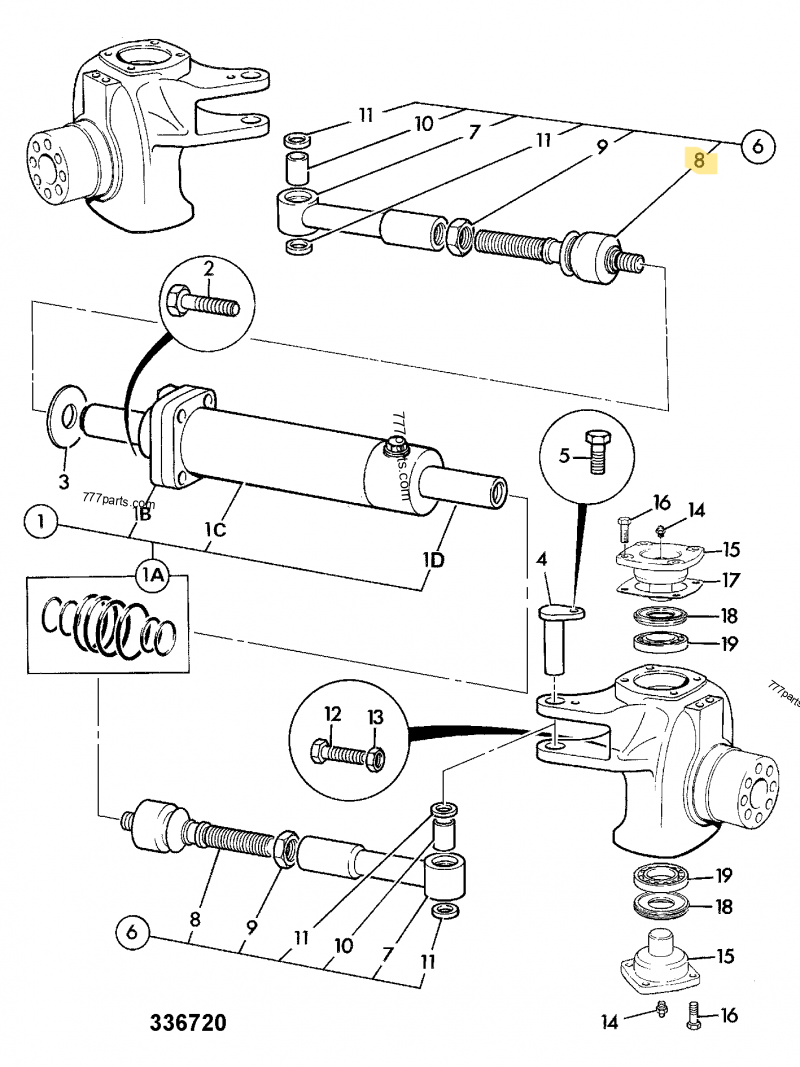 Rotule direction cote verin compatible pour Case IH, pour Mercedes-Benz, pour Ford 6