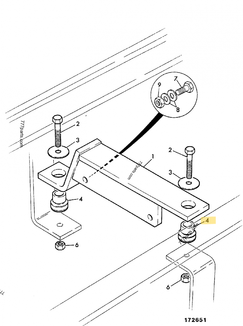 Silentbloc moteur/boite compatible pour JCB 3