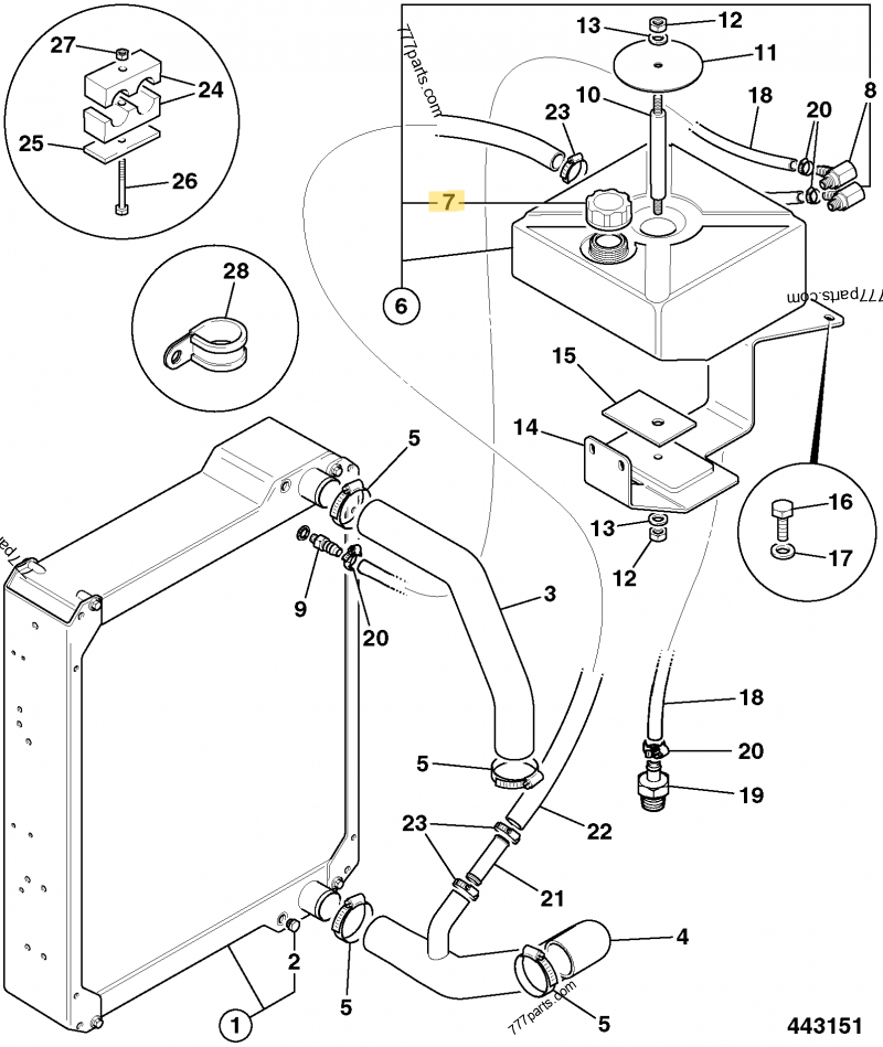 Bouchon vase expansion compatible pour JCB 2