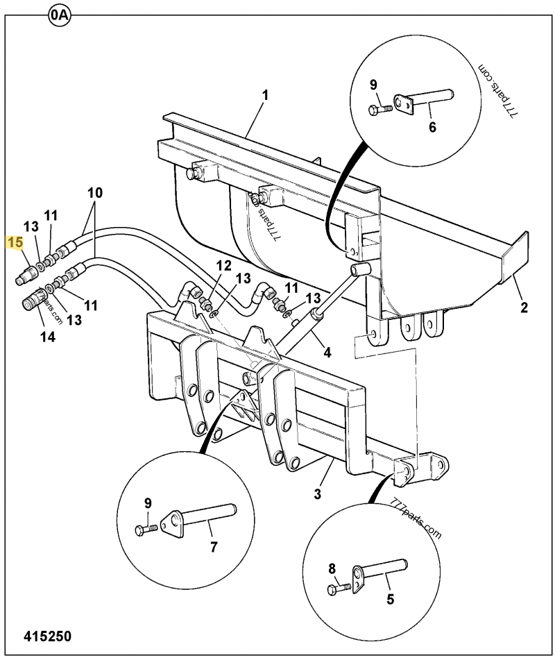 Coupleur 3/8bsp male compatible pour JCB 5