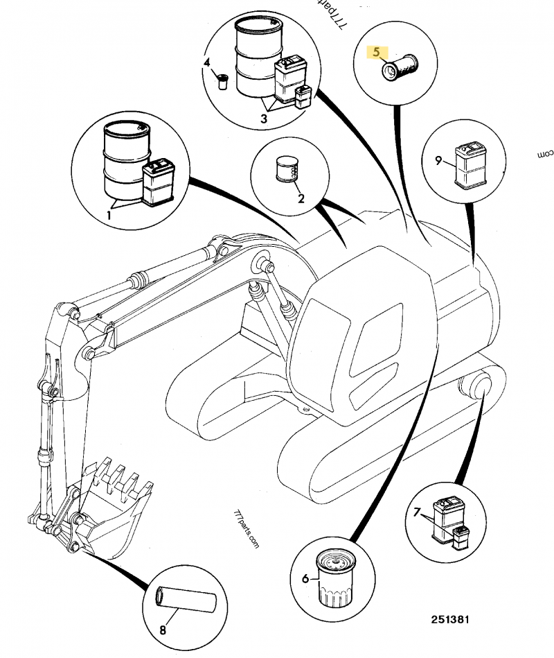 Filtre à air secondaire compatible pour Caterpillar, pour Case, pour Manitou 2
