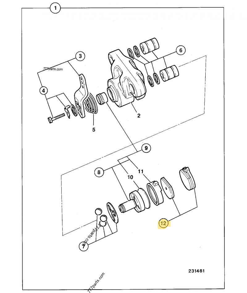 Plaquettes frein de park compatible pour Caterpillar, pour Volvo 5
