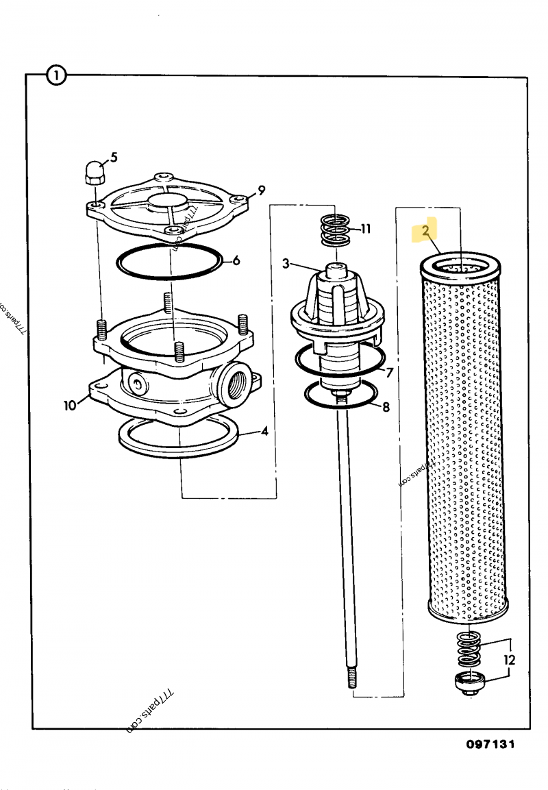 Filtre hydraulique compatible pour Caterpillar, pour Komatsu, pour Terex 5