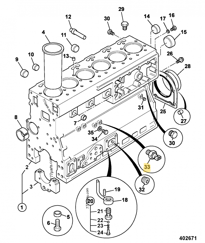 Manocontact pression huile moteur compatible pour JCB 4