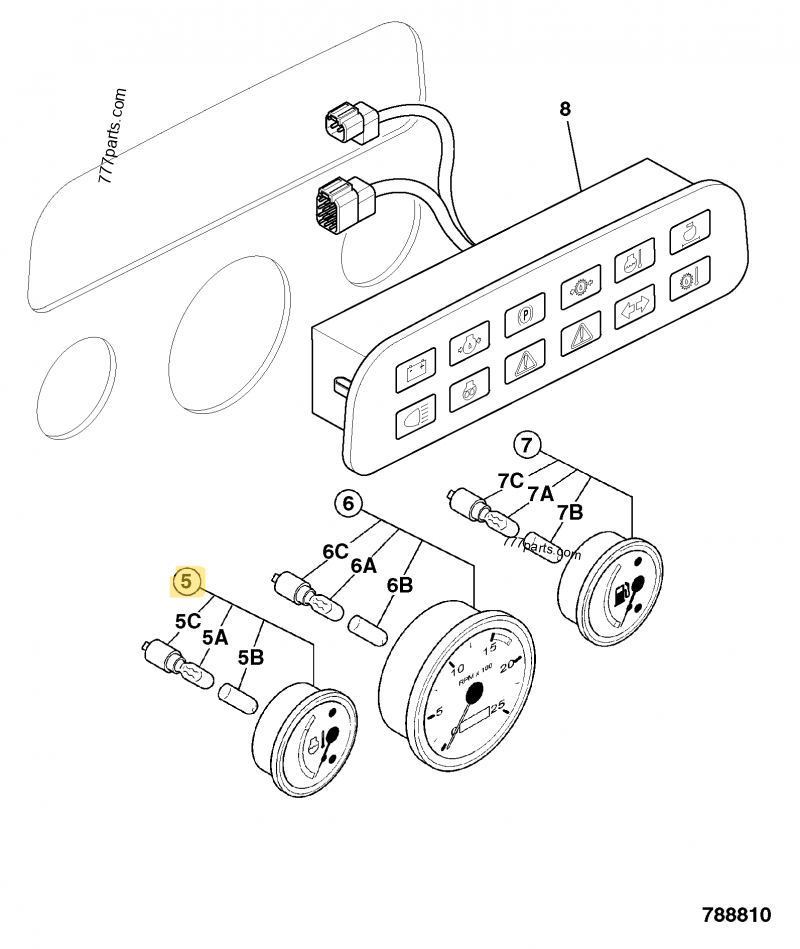 Jauge température eau compatible pour JCB 4