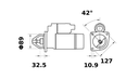 Demarreur 12v compatible pour Perkins, pour Caterpillar, pour Case 3