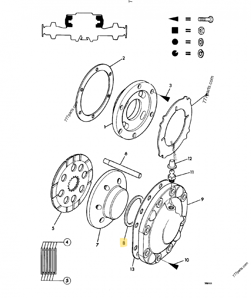 Joint piston de frein compatible pour JCB 2