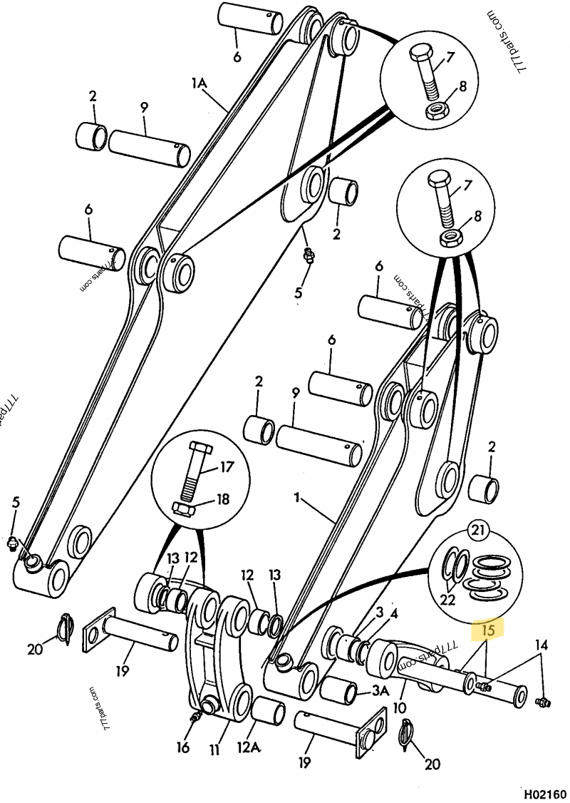 Axe compatible pour JCB 4