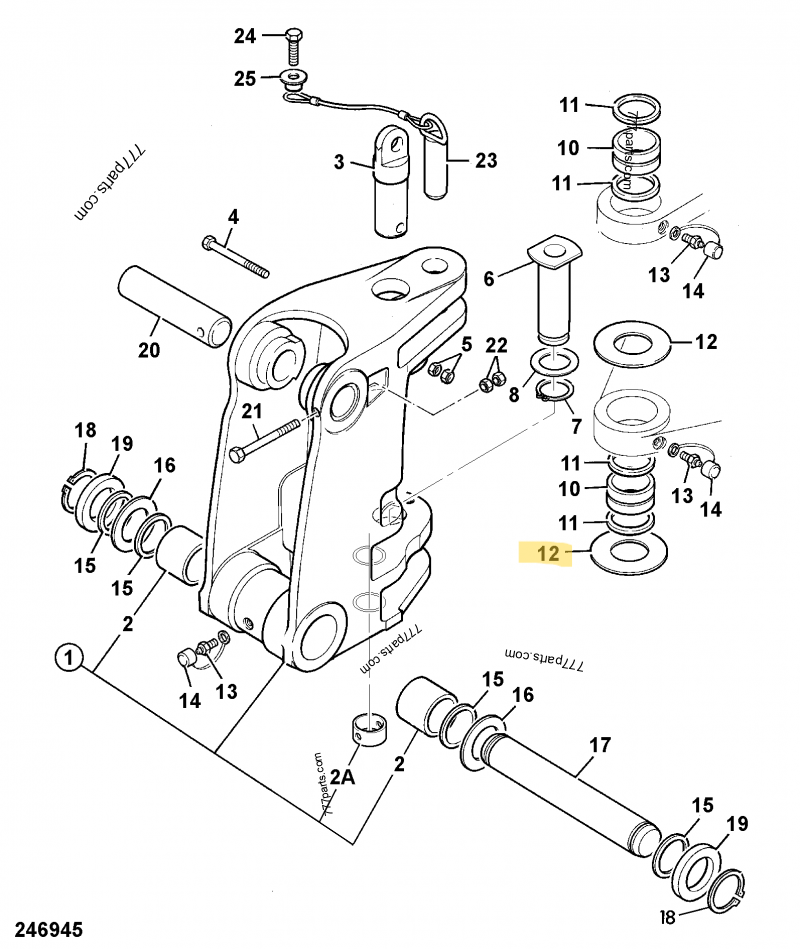 Cale kingpost compatible pour JCB 2