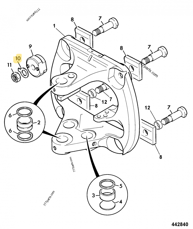 Rondelle frein droite compatible pour JCB 2