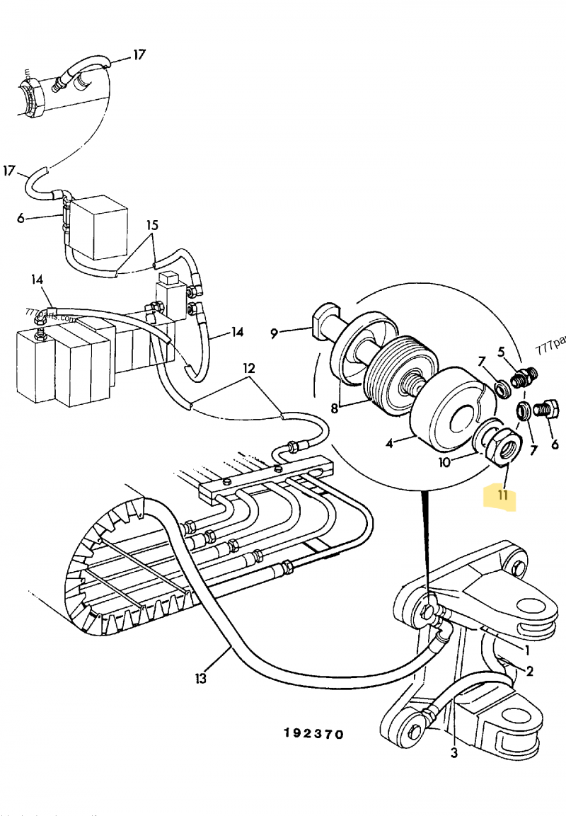 Ecrou de blocage compatible pour JCB 4