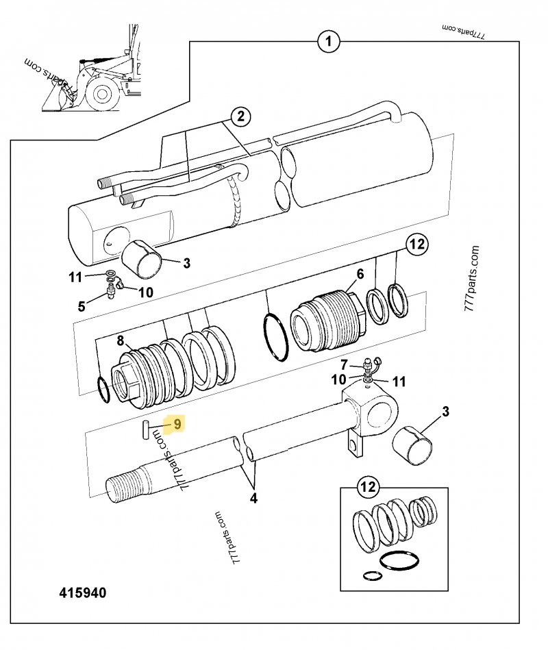 Pion compatible pour JCB 2