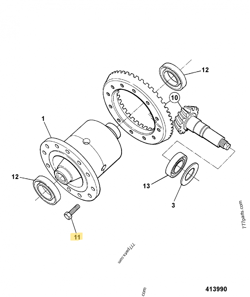 Boulon verbus ripp m12x30 compatible pour JCB 5