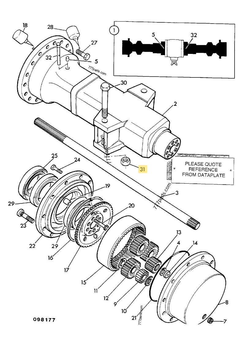 Ecrou 1"unf compatible pour JCB 4