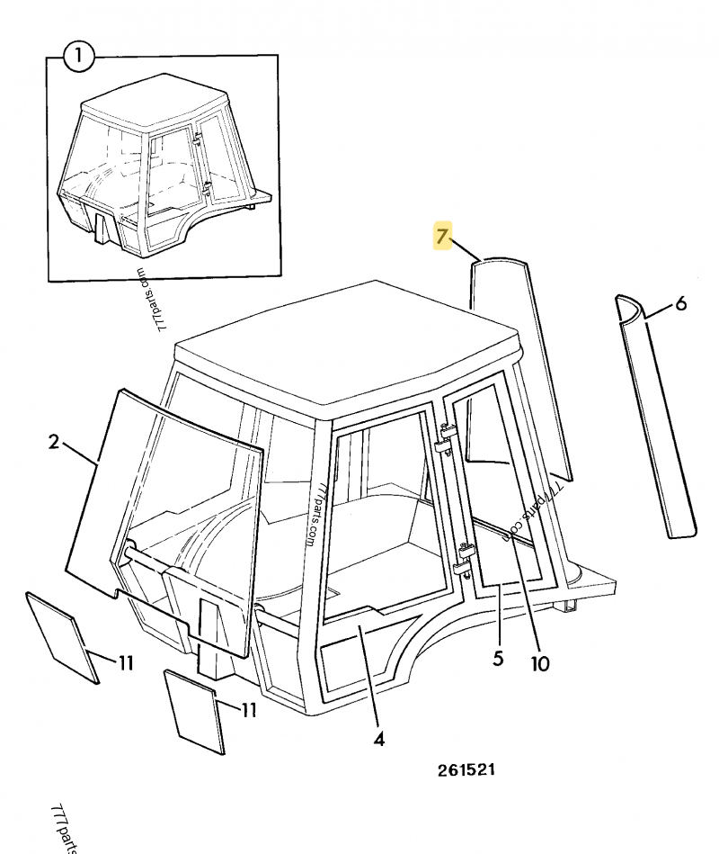 Vitre laterale ard compatible pour JCB 2