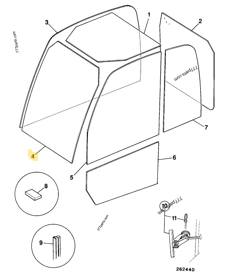 Pare brise teinte compatible pour JCB 3