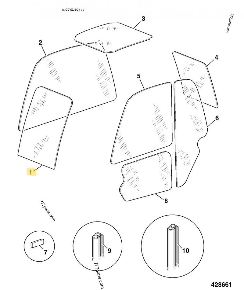 Pare brise compatible pour JCB 2