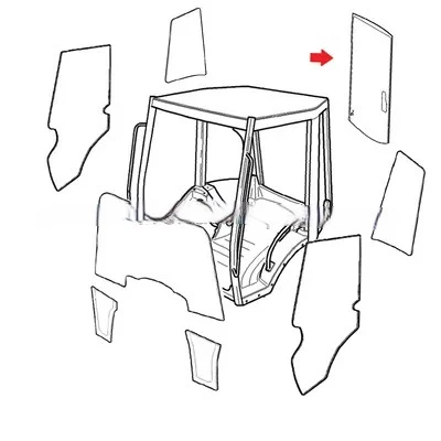 Vitre arriere compatible pour JCB 2
