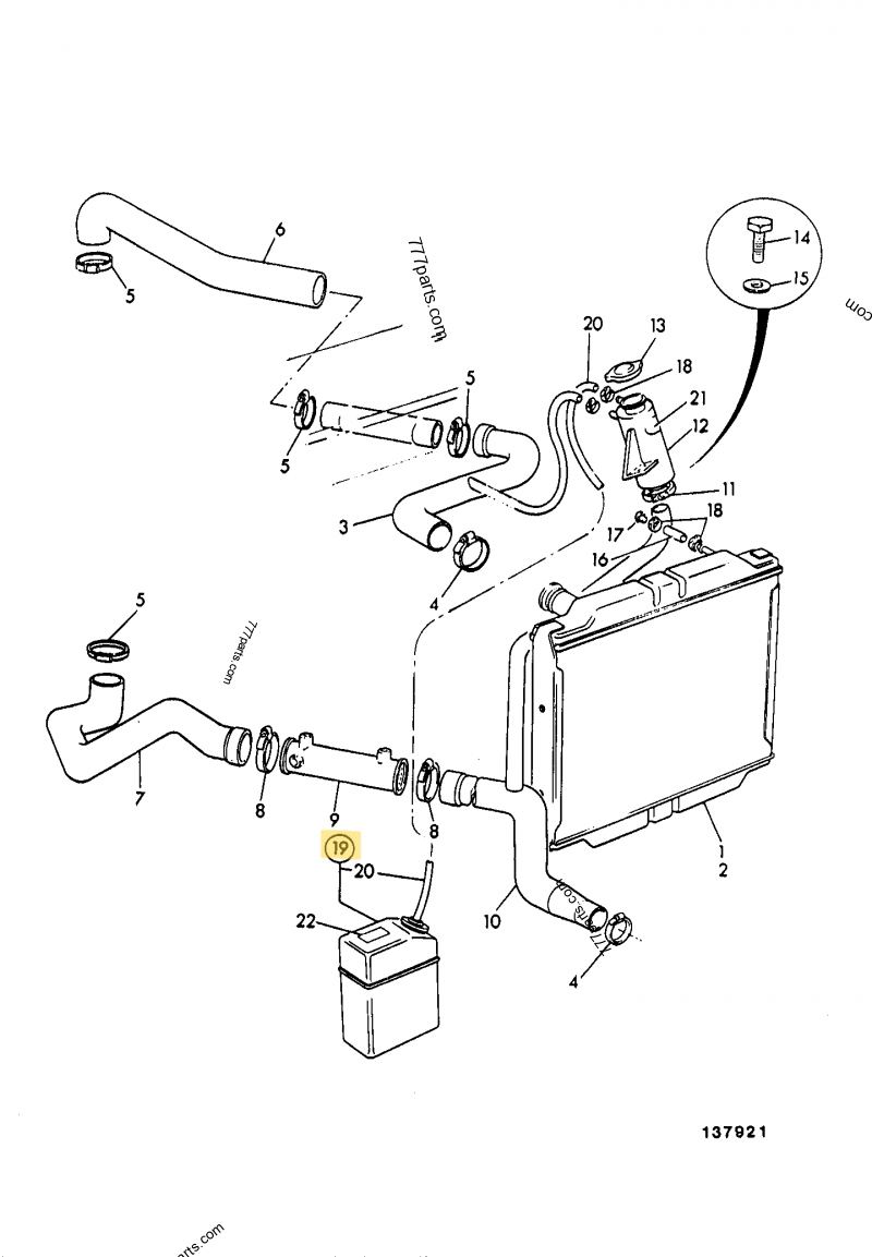 Vase d'expansion compatible pour JCB 3