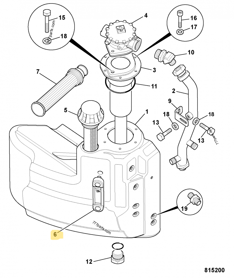 Niveau jauge hydraulique compatible pour JCB 5