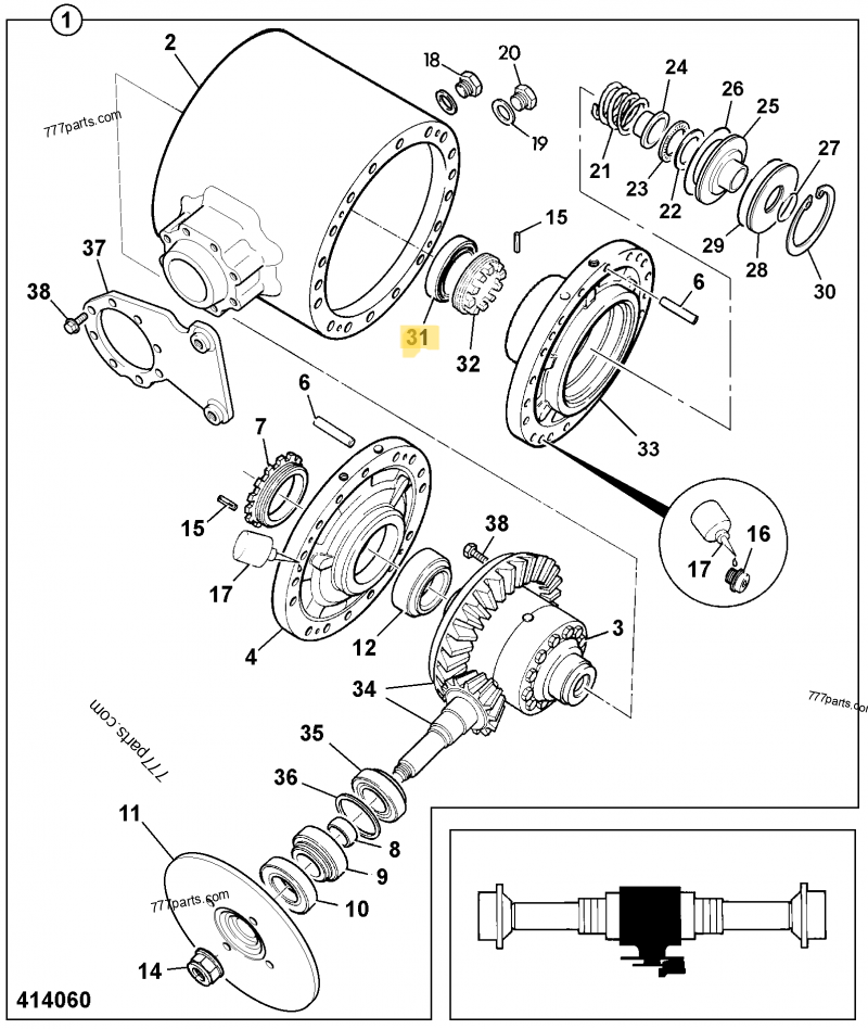 Roulement compatible pour JCB 5