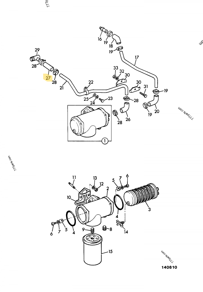 [CP-01639] Durite droite d15 x l51 compatible pour JCB