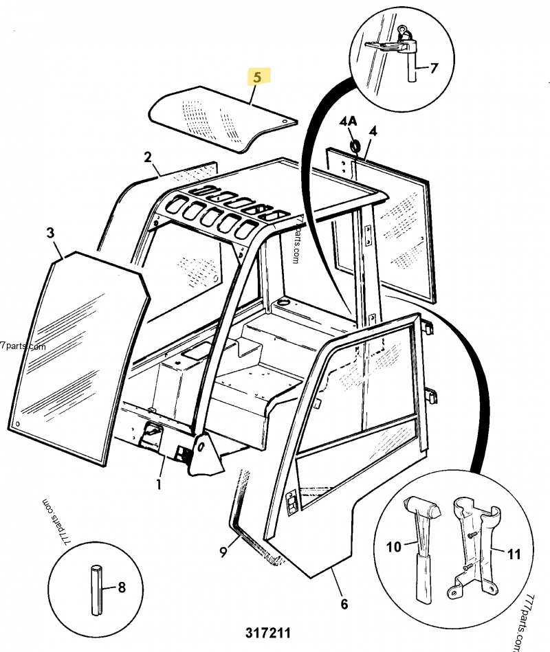 [CP-00620] Vitre de toit compatible pour JCB