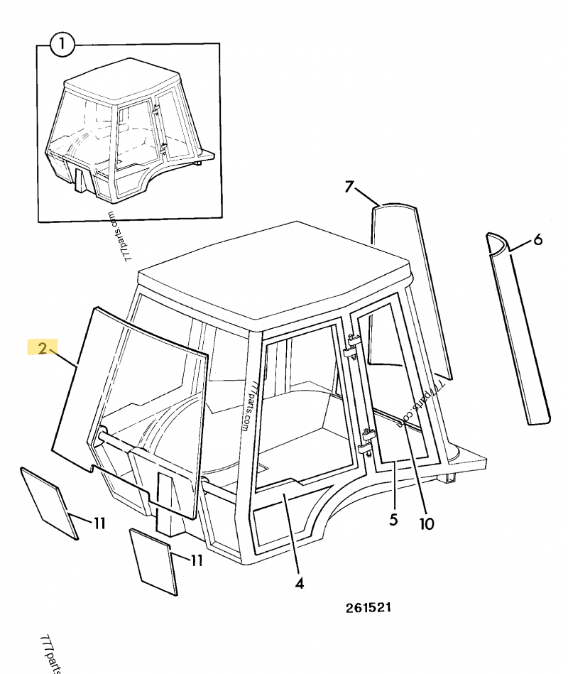 [CP-00622] Pare brise avant compatible pour JCB